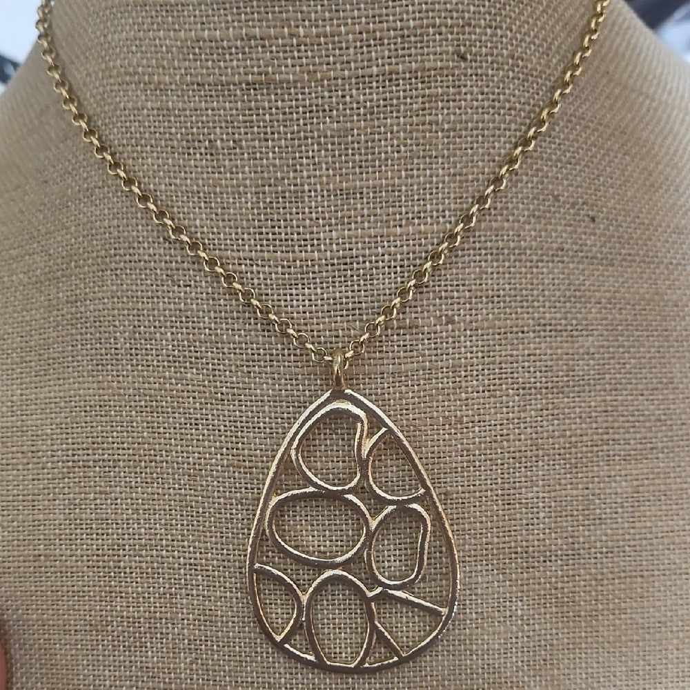 Gold-tone Geometric Necklace with Minimalist Design By EVOCATEUR